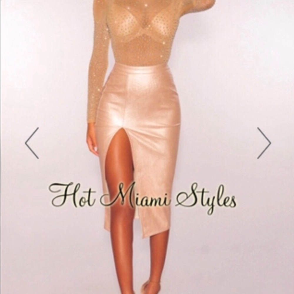 NWOT Hot Miami Styles Front Slit Skirt S